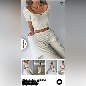 NWT Katie Set Beige Top Only Size: M/L